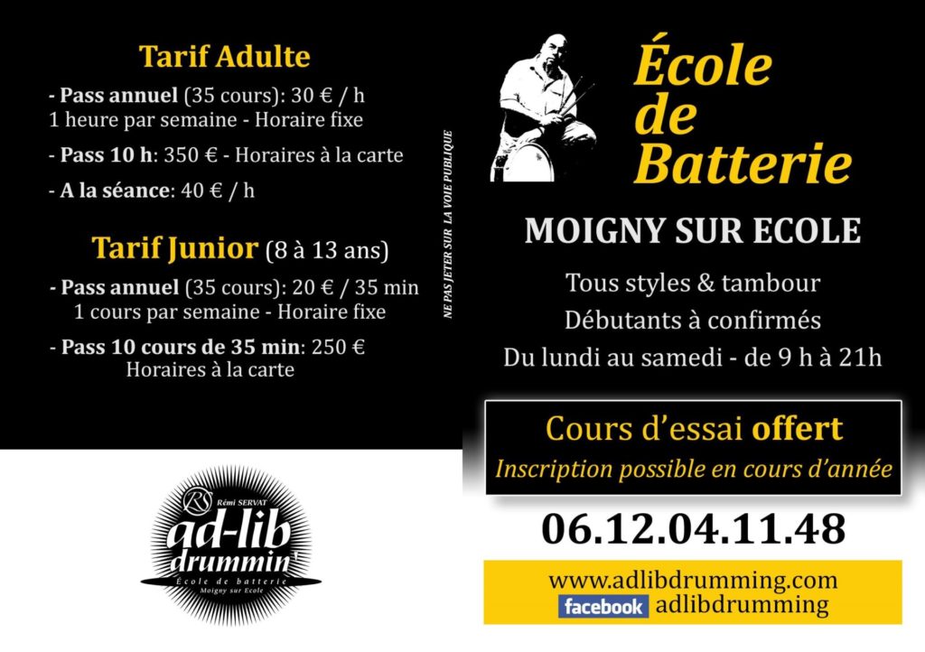 Ecole de batterie Affiche 2